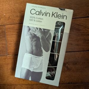 Calvin Klein Cotton Classics 5-Pack Trunk Underwear Size Medium Black